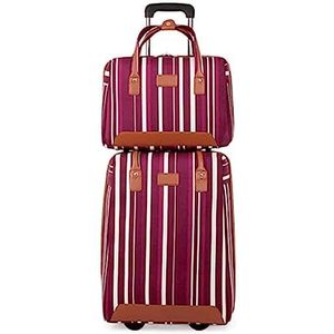 Harde bagage 2-delige Koffer Nylon Bagage Mode Streep Grote Capaciteit Bagage Sets Anti-diefstal Cijferslot Koffers Met Wielen Soepel in gebruik