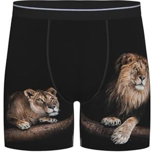 GRatka Boxer slips, heren onderbroek boxershorts, been boxer slips grappig nieuwigheid ondergoed, wilde leeuw en tijger, zoals afgebeeld, M