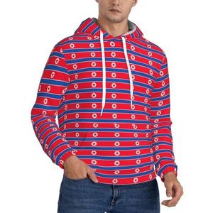Jkkghll Koreaanse Vlag Print Mannen Hooded Warme Lichtgewicht Trui Voor Winter Herfst En Lente Casual Wear, Zwart, XS