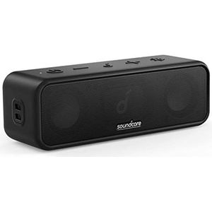 Soundcore 3-Bluetooth-speaker met stereogeluid, membraandrivers van puur titanium, PartyCast-technologie, BassUp, 24u speeltijd, IPX7-waterdicht, app voor aangepaste EQ's, thuis, buiten, strand, park