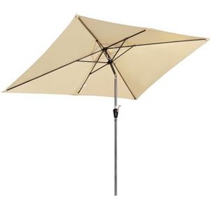 Angel Living Parasol van aluminium, 2 x 3 m, kantelbare parasol, parasol voor terras en tuin (beige)