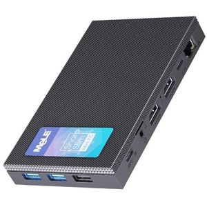 MeLE Quieter4C Mini-pc zonder ventilator N150 (tot 3,6 GHz, 4C/4T) 8 GB LPDDR4 x 128 GB geheugen Micro Desktop Drievoudige Display Dual HDMI voor thuisbioscoop/commercieel/kantoor