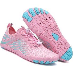 Wandelschoenen voor vrouwen mannen waterdicht en ademend trail running antislip blotevoetenschoenen 41 wit, roze, 39.5 EU