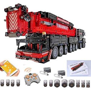 PEXL Liebherr LTM 1750-9.1, 2.4G RC/APP Technic kraanwagen met afstandsbediening en 12 motoren, 7068 klembouwstenen, Technic, kraan van bouwstenen, compatibel met Lego Technic