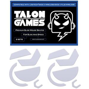 2 sets TALONGAMES afgeronde gebogen randen muisvoeten schaatsen compatibel met Logitech G502 X bedrade/G502 X draadloze gaming muis voeten vervanging, 0,8 mm, puur PTFE materiaal met super gladde