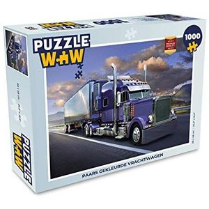 Puzzel Paars gekleurde Vrachtwagen - Legpuzzel - Puzzel 1000 stukjes volwassenen - legpuzzel voor volwassenen - Jigsaw puzzel 68x48 cm