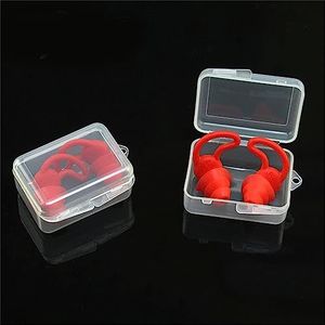 SanSixi Geluiddichte Oordopjes Drie Lagen Siliconen Oordopjes Waterdichte Zwemmen Oordopjes Slaap Ruisonderdrukking Oordopjes Gehoorbescherming met Opbergdoos (Rood)