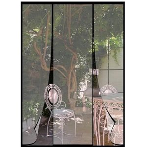 Voor Studie Balkon Magnetische Deur Klamboe - Magnetische Deur Klamboe, Automatische Sluiting - Polyestervezel - Installazione Magic Tape-245x275cm-Zwart