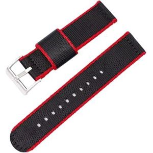 20 mm/22 mm smartwatch, armband van glad en huidvriendelijk nylon met zilveren sluiting, 22mm, Nylon