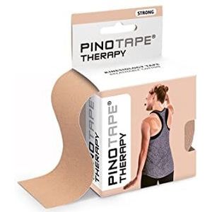 Pinotape Therapy kinesiologische tape, 5 cm x 5 m, katoen, lichtbeige, huidskleur, verpakking van 5 stuks