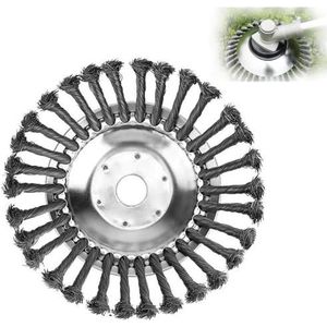 Unbreakable Wired Trimmer Blade, Weeding Trimmer Lawn Mower Blade Head, Steel Edge Trimmer Head Replacement with Universal Adapter Kits, Moss Grass Paving Stone Pavement Driveway(6Inch)