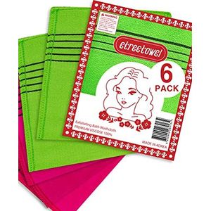 etreetowel Anti-krimp Koreaanse Aziatische exfoliërende bad washandjes handschoen scrub voor lichaam washandje handschoen premium viscose rayon onsen handdoek (6PACK)