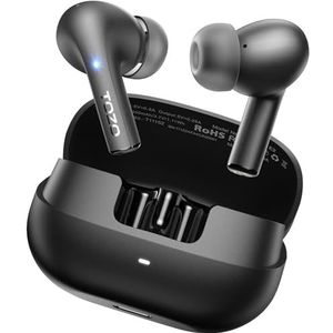 TOZO E2 Bluetooth-hoofdtelefoon, draadloos, Bluetooth 5.3 met ORIGINX Acustische ENC-oproepen, ultralicht, EQ, gaming-aanpassing, 30 uur, weergave USB type C