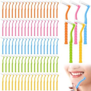 100 stuks tandenborstels, interdentale reiniging, gecontroleerde tussenruimtenreiniging, groen