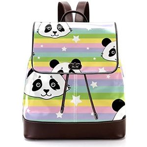 Gepersonaliseerde casual dagrugzak tas voor tiener regenboog panda schooltassen boekentassen, Meerkleurig, 27x12.3x32cm, Rugzak Rugzakken