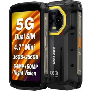 Ulefone Armor Mini 20 Pro - Rugged Smartphone - 16 GB + 256 GB - 4,7 inch HD+ - IP68 Waterdicht - Android 14