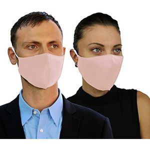 2 St. Mondkapjes met filtervak voor PM2.5 filter | Mondkapje wasbaar en herbruikbaar | Reusable Face mask | Mondmasker met verstelbare elastieken | Roze grote