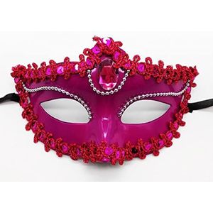 Feestmasker, Maskerademasker Maskers, Metalen Maskerademasker for Vrouwen Feestmaskers Halloween Dames Maskeradebal(Rose Red)