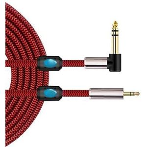 Gitaar Audiokabel 3.5mm Naar 6.35mm Jack 1/4 ""TRS Stereo Male Audio Kabel Voor Laptop Gitaar Mixer Console Versterker Luidspreker (Color : 05, Size : 10m)