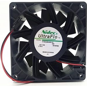 LMNCBVYA 12038 2-Wire Inverter Fan for Computer Case - 210CFM Airflow, 4800RPM Speed, Double Ball Bearing Design V12E24BUM9-51 DC24V 1.70A