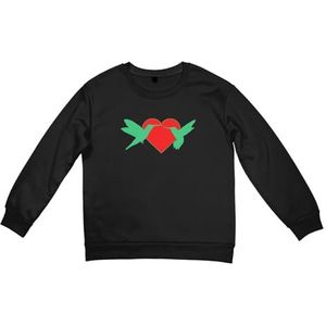 LFKVYZLC Dames Hummingbirds Heart Sweatshirts Pullover Sweater, Zwart, XS