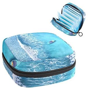 Opbergtas voor maandverband Pads, Menstruatie Cup Pouch, Periode Bag Organizer voor vrouwelijke pads tampons, golven en boot