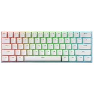 QPSJXN Mchose ace 60 Pro 68 magnetische schakelaar, swappable RGB, gaming-toetsenbord, personaliseerbaar, voor accessoires voor gamers, pc (Pro White KTEK)