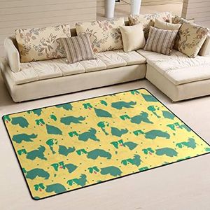 Vloerkleed 100 x 150 cm, polka dot border collie hondengebied tapijten voor slaapkamer antislip welkomstmat pluche kantoormatten, voor keuken, ingang