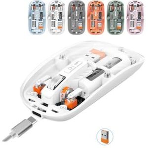 Muis BT Draadloze M233, Transparante Magnetische Muis 2.4G Oplaadbaar Voor PC Oplaadbaar (Groen)