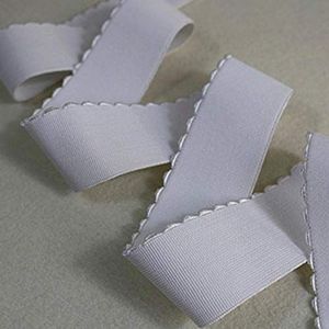 Velvet Single Face Wave Elastische Band voor Bra Panties Ondergoed Naaien Accessoires Elastische BH Band DIY Zwart/Wit 43 Meter 25mm Kleur: wit