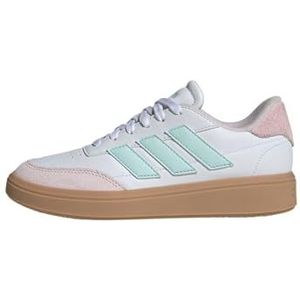 adidas Courtblock schoenen, lederen bovenwerk, wit, Wolk Wit Halo Mint Bijna Roze, 35.5 EU