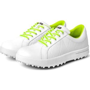 Hiuzylqx Waterdichte damesgolfschoenen zonder spikes, grote maten,Wit,34 EU