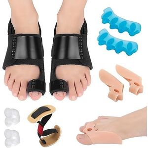 9 stuks Bunion Splint correctieset, dag en nacht, gelijkrichters, hallux valgus teengelijkrichter, zachte verlichting, gel, pijnverdelers in schoenen voor dames en heren