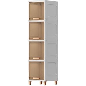 RHJOPL Slanke opbergwagen, uittrekbaar van 2 tot 5 niveaus, keukentrolley met wielen, kunststof rek naast de koelkast, voor keuken (29 x 32 x 123 cm)
