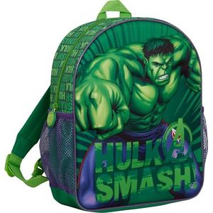 Marvel Jongens 3D Incredible Hulk Rugzak Kids Avengers School Lunch Reizen Rugzak Tas, Groen, Eén maat