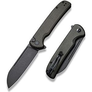 CIVIVI Knives Chevalier Button Lock C20022-2 14C28N Steel and Dark Green Micarta Pocket Mes