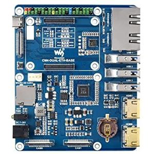 Waveshare Dual Gigabit Ethernet Base Board Designed for Raspberry Pi Compute Module 4
