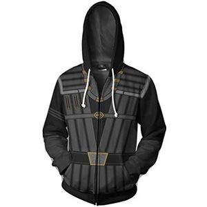 QYIFIRST Unisex Anime 3D Print Hoodie Trek Officiële Uniform Klingons tlhIngan ritssluiting Sweatjack Zwart L (Borstomtrek 110cm)