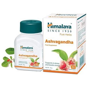 HIMALAYA Herbals Ashwagandha, natuurlijk supplement tegen stress en angst, veganistische capsules, 60 stuks (Ashwagandha-1 verpakking)