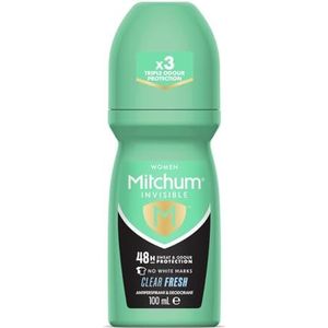 Mitchum Invisible Women 48HR Protection Roll On Deodorant & Anti-Transpirant, keine weißen Flecken, alkoholfrei, klar frisch
