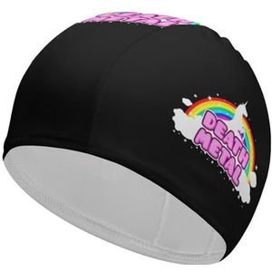 Unicorn Death Metal Comfortabele badmuts voor dames en heren, klassieke badmuts voor lang en kort haar