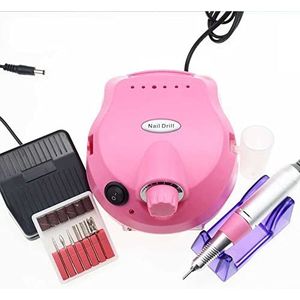 Nagelfrees, Elektrische Nagelvijl Nagelboormachine 3500 0rpm Pro-Manicure-Machine Apparaat voor Manicure Pedicurekit Elektrische Nagelbestand met Nagelgereedschap (Kleur: Roze-202)