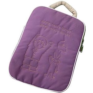 Laptoptas, Krasbestendig Cartoon Polyester Schattige Laptoptas met Schattig Handvat voor 13 Inch Laptop (Paars)