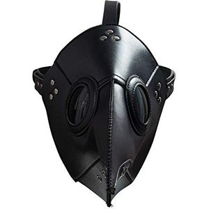 Bilicos Steampunk Pestmasker Plague Doctor masker Cosplay snavelmasker PU leer zwart
