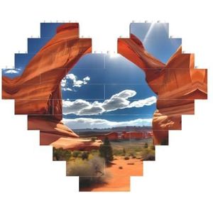 Arches National Park - Standaard legpuzzel - hartvormige bouwstenen puzzel-leuk en stressverlichtend puzzelspel