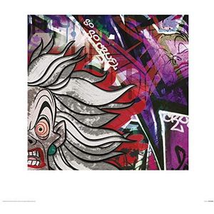 1art1 Graffiti Poster Cruella Deville Kunstdruk Reproductie 40x40 cm