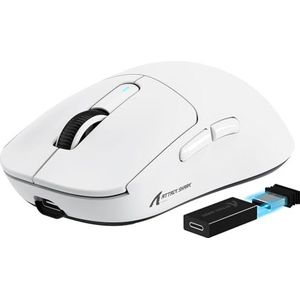 VGN GAMEPOWER X3PRO 49g SUPERLIGHT Draadloze Gaming Mouse, 4K/8K Pollingsnelheid, 26,000DPI Lichtgewicht Muis, PixArt PAW3395, Programmeerbare, Bluetooth/2.4G/Bedrade, 200 uur Batterij PC/Mac, Wit
