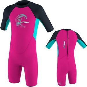 O'Neill Shorty Reactor Spring neopreen pak voor kinderen, neopreen, zwempak, roze, 4 jaar