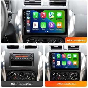 Android 14 Autoradio Sat Navi voor S-uzuki SX4 (2006-2014) 9 Inch Touchscreen Multimedia Speler met Draadloze Carplay GPS Navigatie FM RDS Bluetooth 5G-WiFi SWC DSP,M100s