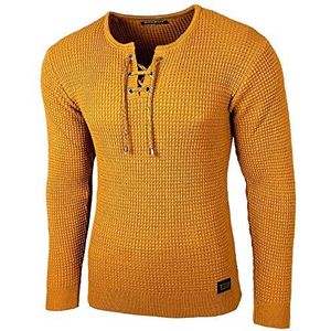Baxboy BB-52132 Herentrui, slim fit, ronde hals, gebreide trui, ronde kraag, modern, fijn gebreid, camel, XXL